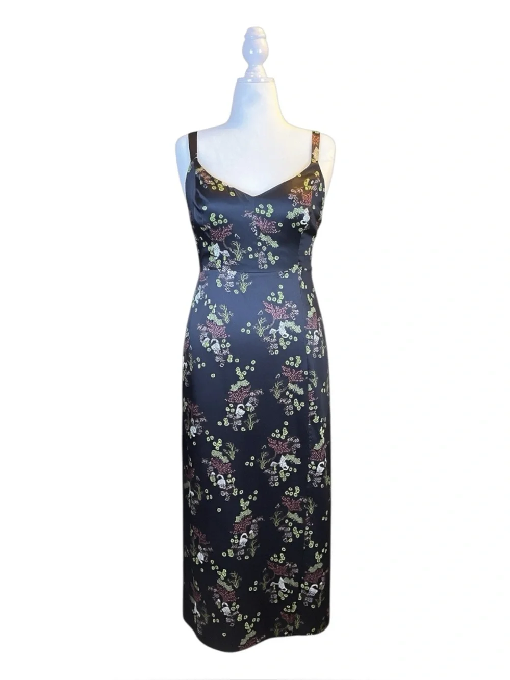 Urban Outfitters Cottagecore Fairycore Whimsigoth Mushroom Cat Floral Dress L - Picture 2 of 11